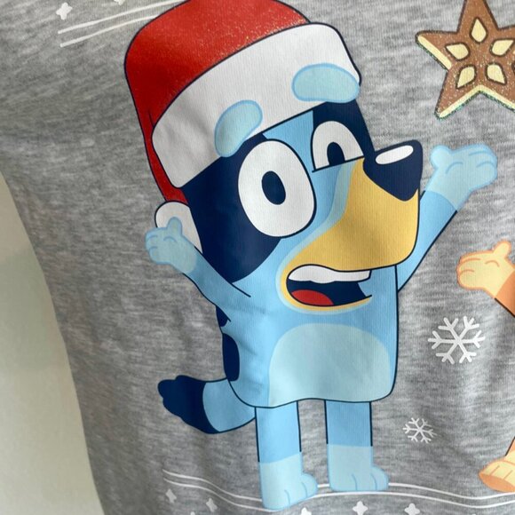 BLUEY & CHILLY HELLER UGLY CHRISTMAS SWEATSHIRT SZ S KIDS L GRAY CARTOON KAWAII - Picture 6 of 16